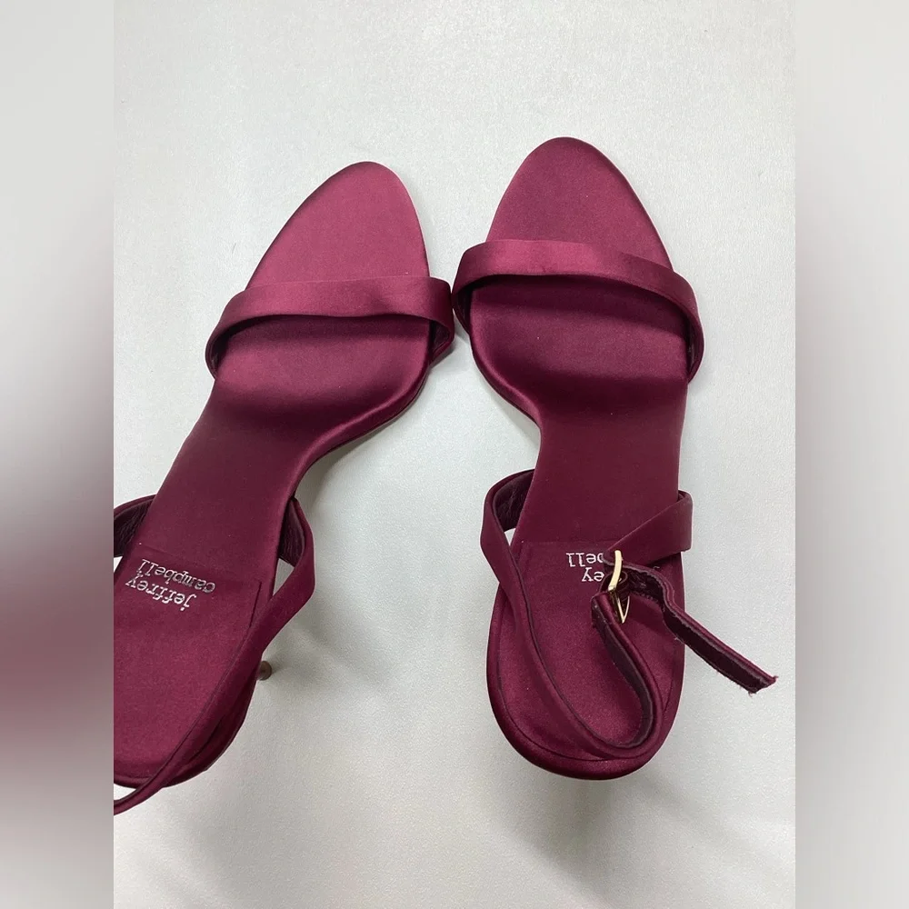 JEFFREY CAMPBELL Go-getter Sandal In Fuchsia Satin Size 9 - Picture 6 of 13
